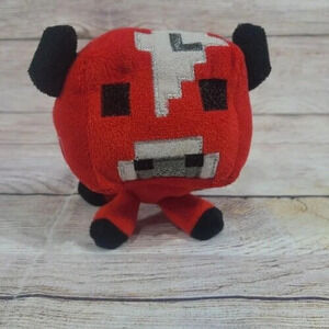 Minecraft Plush Mooshroom Mushroom Red Cow Bull Stuffed Animal Mojang 5" 2013